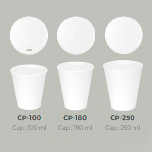 Copo Trmico e Tampa Descartvel MEIWA - 100ml, 180ml, 250ml